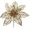 2-Pack 8.5" Gold Glitter Poinsettia Flower, Christmas Holiday Decoration, Ideal for Holiday Decor, Xmas Floral Arrangements, Home Decoration
